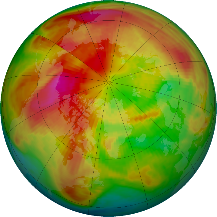 Arctic ozone map for 11 March 1991